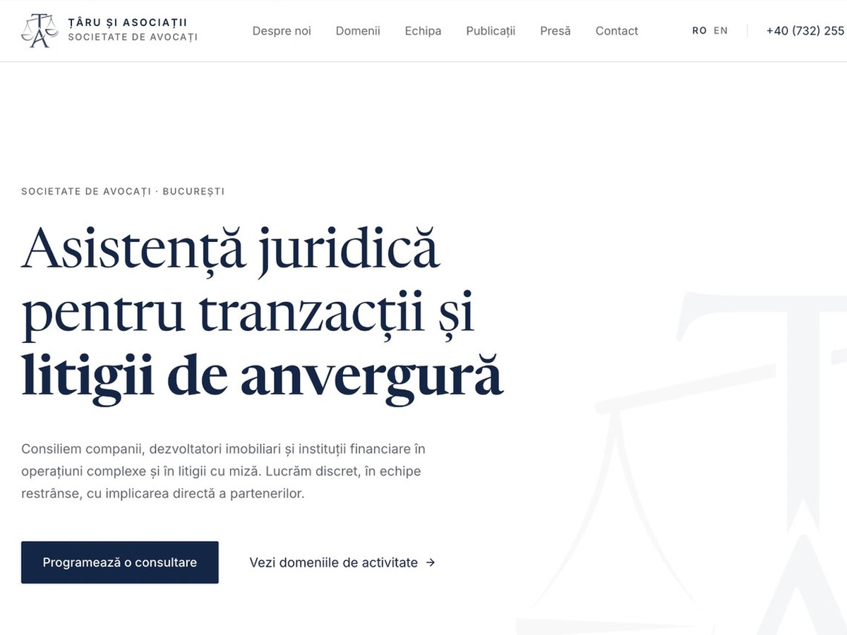 Țâru și Asociații — Societate civilă profesională de avocați — website designed by Website in 20 Minutes